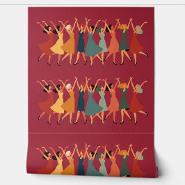 Nine Ladies Dancing Mid-Century Retro Cut-Out  3 壁紙