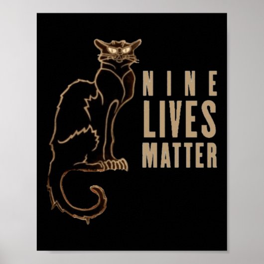 Nine Lives黒猫ステッカー ポスター (正面)