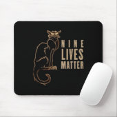 Nine Lives黒猫ステッカー マウスパッド (マウス)