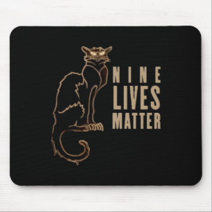 Nine Lives黒猫ステッカー マウスパッド