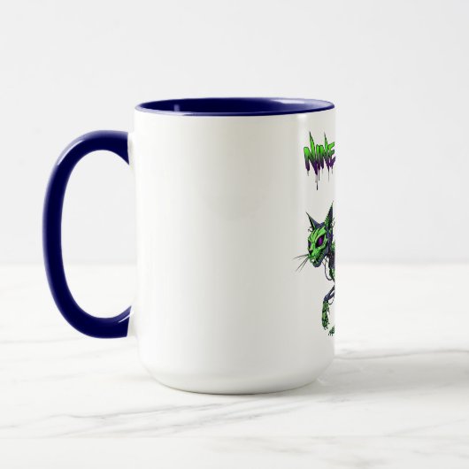 Nine Lives Left Black Cat Halloween マグカップ (左)