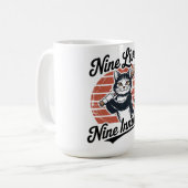 Nine Lives Nine Innings Baseball Cat  コーヒーマグカップ (正面左)