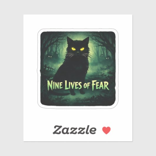 Nine Lives of Fear – 黒猫 シール (シート)