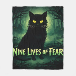 Nine Lives of Fear – Black Cat フリースブランケット