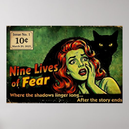 Nine Lives of Fear – Issue No. 1 レトロホラー ポスター (正面)