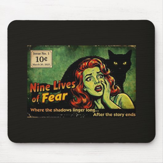 Nine Lives of Fear – Issue No. 1 レトロホラー マウスパッド (正面)