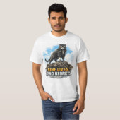 Nine Lives Zero Regrets | Cool Tough Cat T-Shirt | Tシャツ (正面フル)
