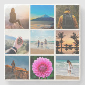 Nine Photo Collageカスタム写真 ストーンコースター (正面)