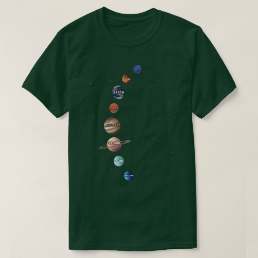 Nine Planets Science Outer Space Science Fan Premi Tシャツ (デザイン正面)