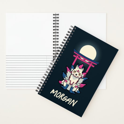 Nine-Tailed Kitsune- Japanese Fox Personalized ノートブック (内側)