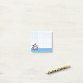 Nine-Tailed Kitsune- Japanese Fox Yokai Blue Grid ポストイット (デスク上)