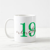 Nineteenth 19 Year Anniversary Personalization コーヒーマグカップ (左)