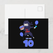 NINJA誕生日10 10歳の誕生日少年 コミック好き ポストカード (正面/裏面)