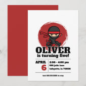 Ninja Birthday Party Invitation 招待状 (正面/裏面)