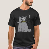 Ninja Cat with Samurai Sword in Mouth Tシャツ (正面)