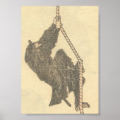 Ninja Climbing a Rope circa 1800s ポスター (正面)