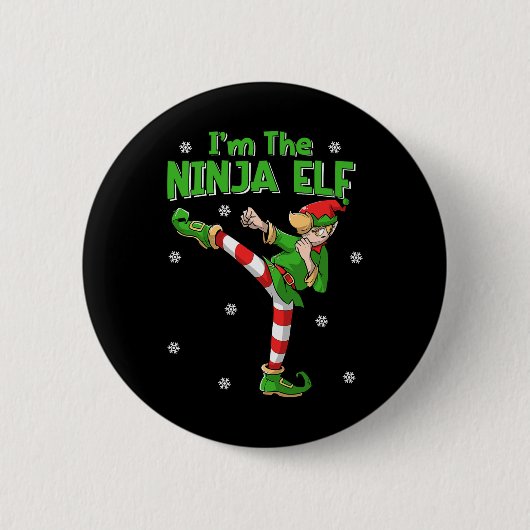 Ninja Elf Karate Taekwondo Martial Arts Mma Christ 缶バッジ (正面)