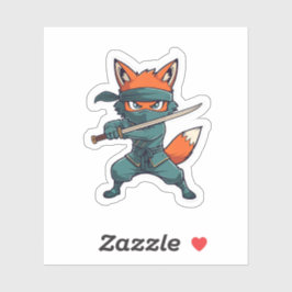 Ninja Fox Sticker – Cute Fox Vinyl Decal シール