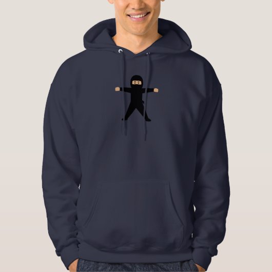Ninja holding on to the hoodie strings パーカ (正面)