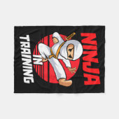 Ninja In Training Costume Party Warrior Boys Girls フリースブランケット (正面(横))