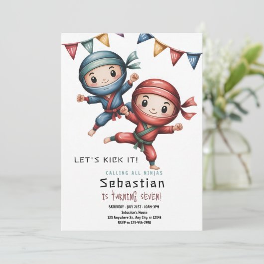 Ninja Karate Birthday  招待状 (スタンド正面)