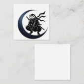 Ninja Owl Crescent Moon Minimalist Business Card スクエア名刺 (正面/裏面)