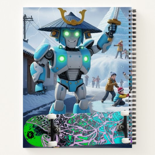 Ninja Robot Spiral Notebook ノートブック (裏面)