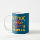 Ninja Saxophone Saxophonist World コーヒーマグカップ (左)