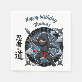 Ninja Shinobi Assassin Anime Chibi Gamer Birthday  スタンダードカクテルナプキン