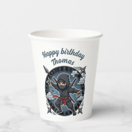 Ninja Shinobi Assassin Anime Chibi Gamer Birthday 紙コップ