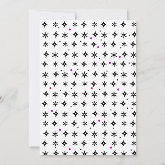 Ninja style kids girlish birthday 招待状 (裏面)