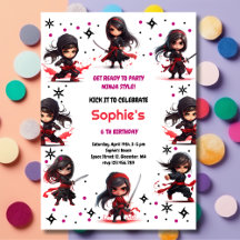 Ninja style kids girlish birthday