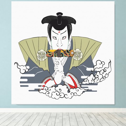 Ninja Ukiyo-e Art キャンバスプリント (インサイチュ (ウッドフロア))