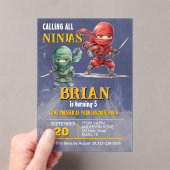 Ninja Warrior Birthday Party アクリル招待状 (インサイチュ (ポータブル))