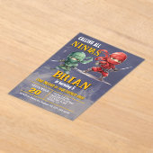 Ninja Warrior Birthday Party アクリル招待状 (レイダウン)