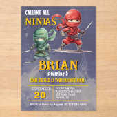 Ninja Warrior Birthday Party アクリル招待状 (正面)