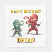 Ninja Warrior Birthday Party スタンダードランチョンナプキン (正面)