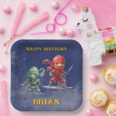 Ninja Warrior Birthday Party ペーパープレート (パーティー)