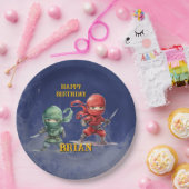 Ninja Warrior Birthday Party ペーパープレート (パーティー)