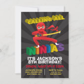 Ninja Warrior Birthday Party 招待状 (正面)