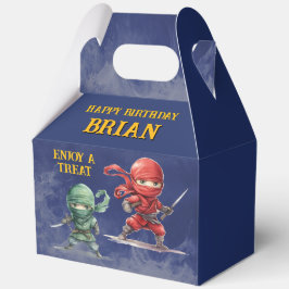 Ninja Warrior Birthday Party 5"w x 3"l x 6.5"h フェイバーボックス