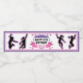 Ninja Warrior Girl Pink Purple Birthday Drink ペットボトルラベル (シングルラベル)