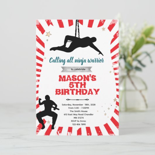Ninja warrior party Invitation 招待状 (スタンド正面)