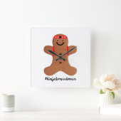 Ninjabreadman biscuit (cookie)アクリル時計 スクエア壁時計 (ホーム)