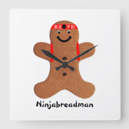 Ninjabreadman biscuit (cookie)アクリル時計 スクエア壁時計