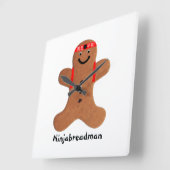 Ninjabreadman biscuit (cookie)アクリル時計 スクエア壁時計 (傾斜)