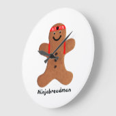 Ninjabreadman biscuit (cookie)アクリル時計 ラージ壁時計 (傾斜)