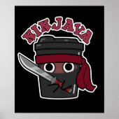 Ninjavaおもしろい忍者JavaコーヒープンダークBG ポスター (正面)