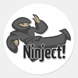Ninjectの飛行の蹴りのステッカー ラウンドシール