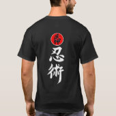 Ninjutsu Bujinkan Dojo Kanji Black T-shirt Tシャツ (裏面)